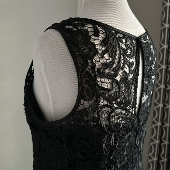 Adrianna Papell Sleeveless Illusion Lace Sheath Dress Black Size 16 - Picture 8 of 16